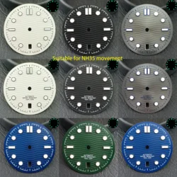 31.5mm  6 o'clock NH35 movement green illuminated dial pointer suitable for NH35 automatic mechanical movement