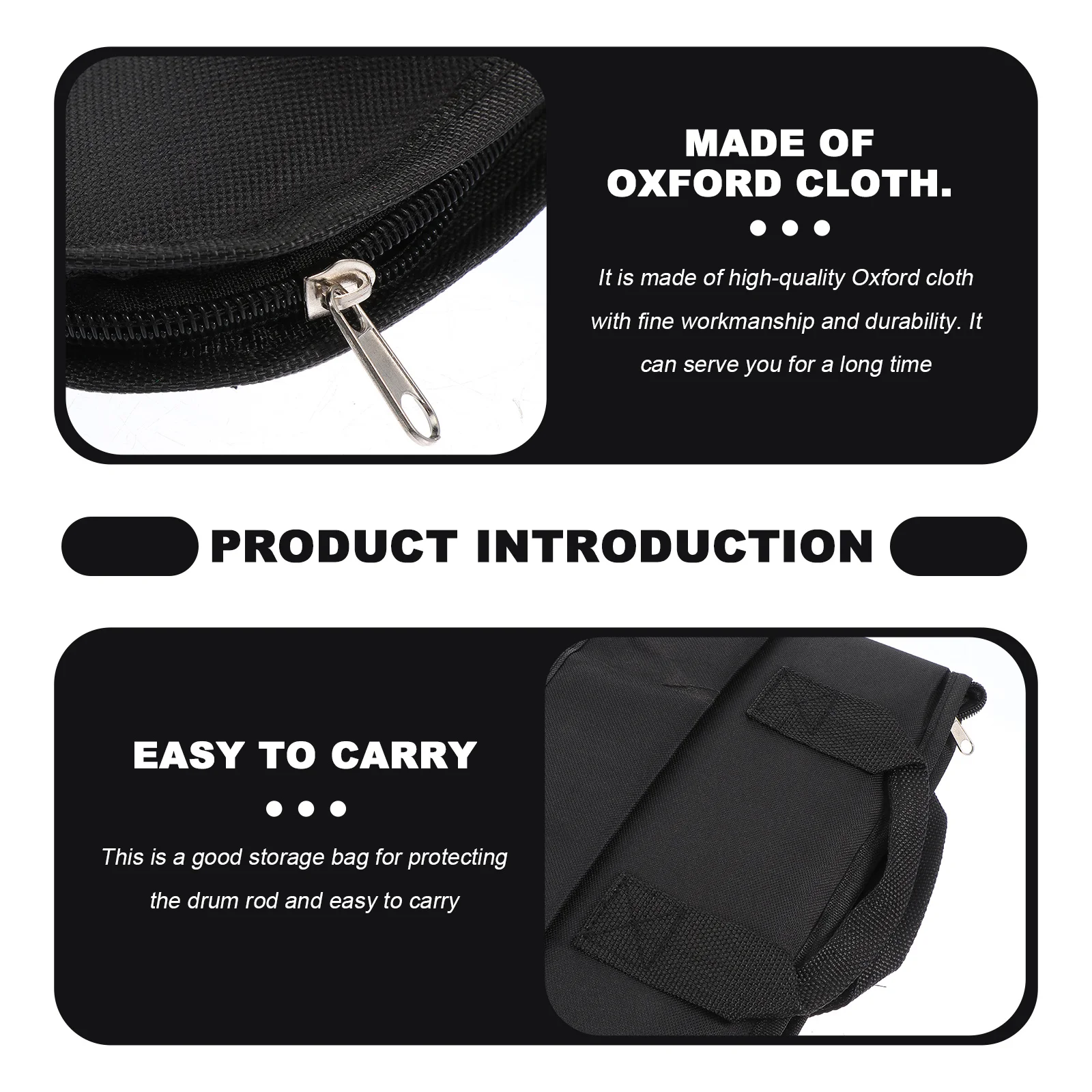 Bolsa para baquetas de tela Oxford, bolsa de almacenamiento práctica profesional duradera para baquetas, accesorio de tambor portátil, 1 Uds.