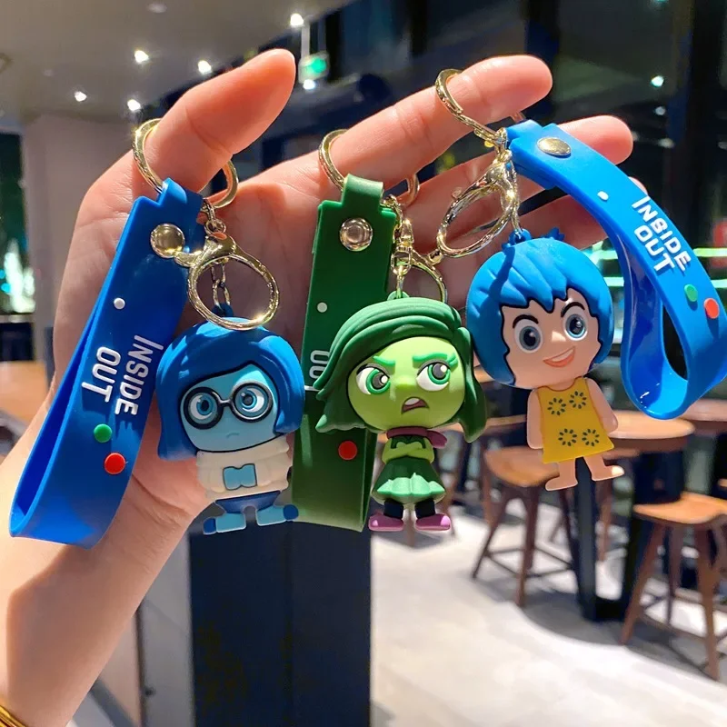 Disney Animation Inside Out Keychain Doll Doll Couple School Bag Decoration Keychain Car Key Accessories Children's Daily Gift