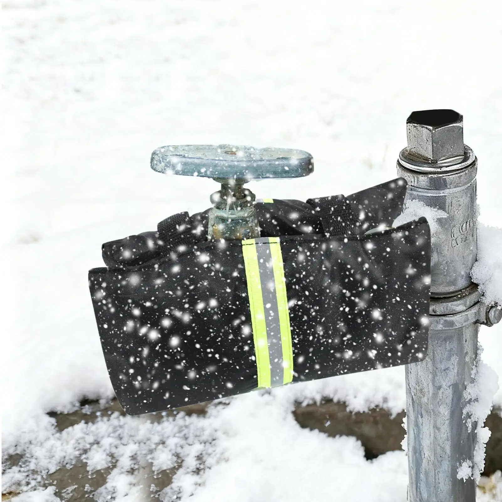 

2PCS Winter Faucet Cover Oxford Cloth Freeze Protection Wrap Frost Proof Spigot Cover With Reflective Strips For Outdoor Garden