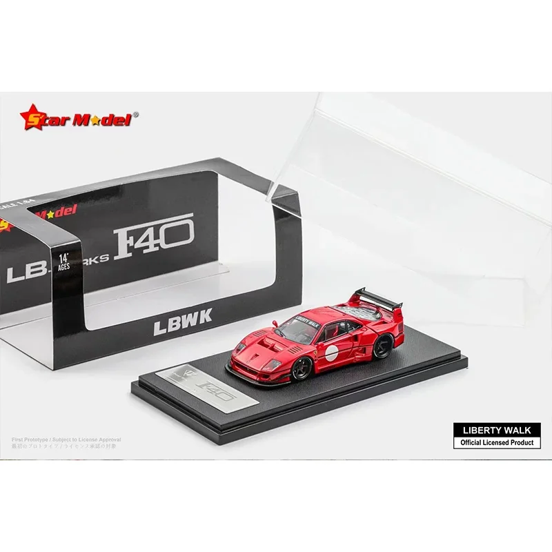 Modelo de coche de aleación fundido a presión, juguetes de colección, LBWK F40, preventa, 1:64 estrellas