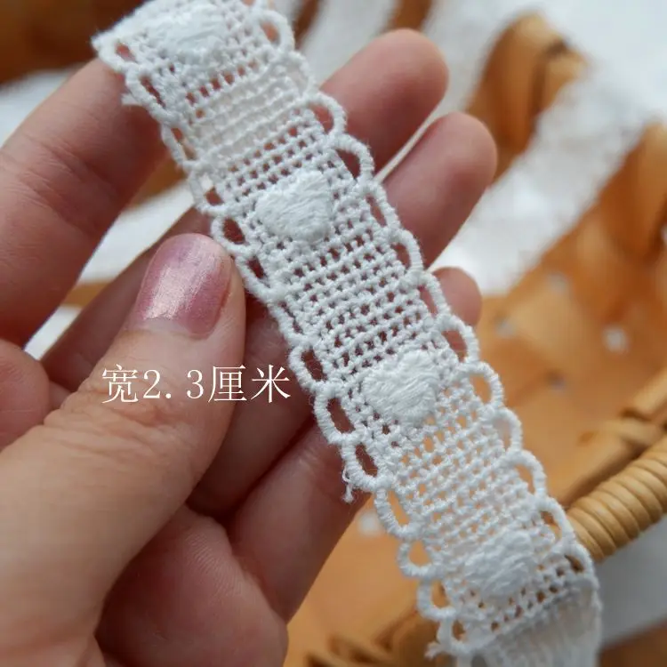 Exquisite Cotton Embroidery Ribbon Lace Trim Skirt, Sewing Accessories, Clothing Decorative Materials, Off White, High Quality