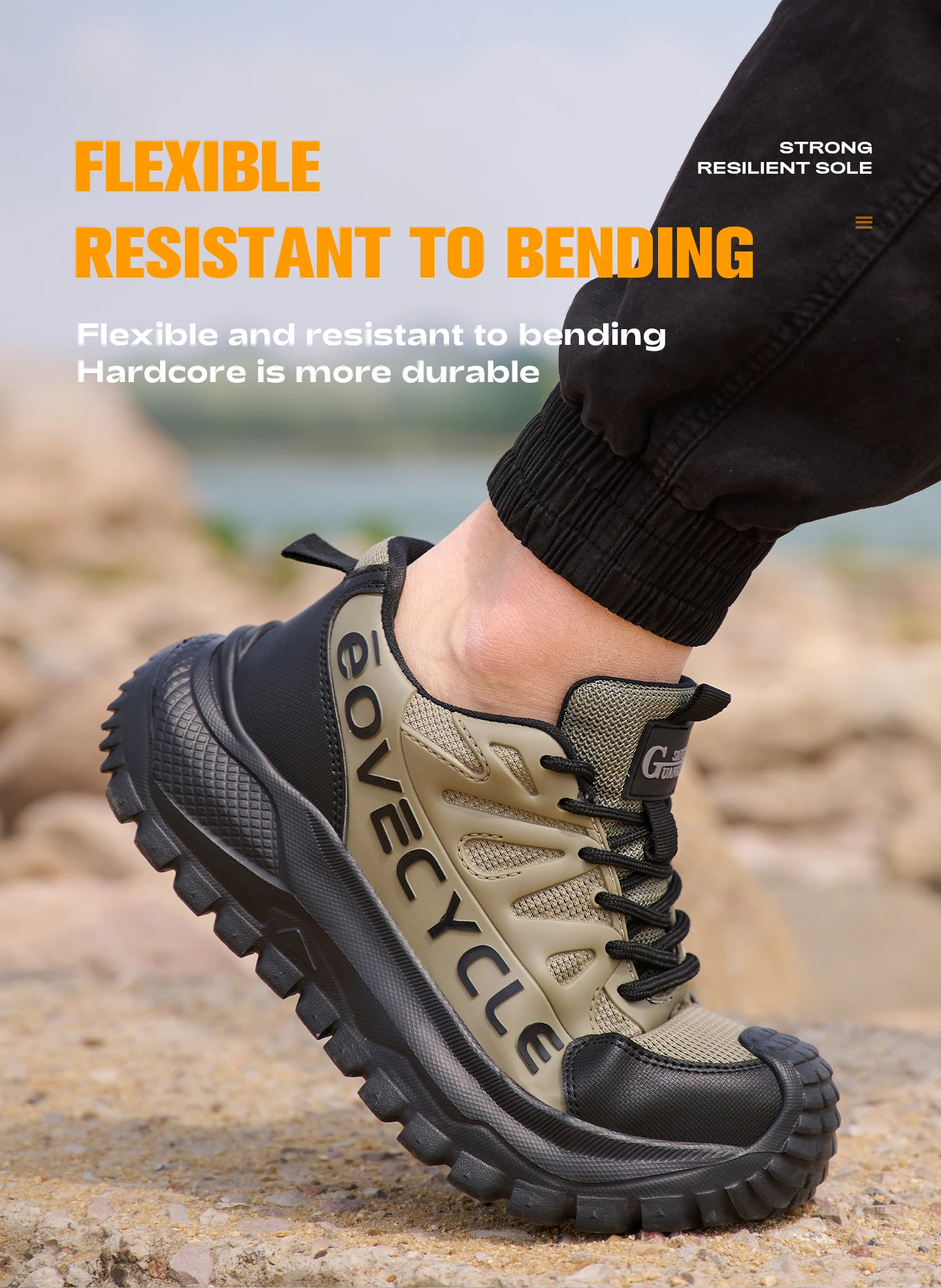 Modische Arbeitsschuhe für Männer, Arbeitssneaker, stoßfest, durchtrittsicher, unzerstörbare Schuhe, Sicherheitsstiefel, rutschfeste Herrenstiefel – Detail 9