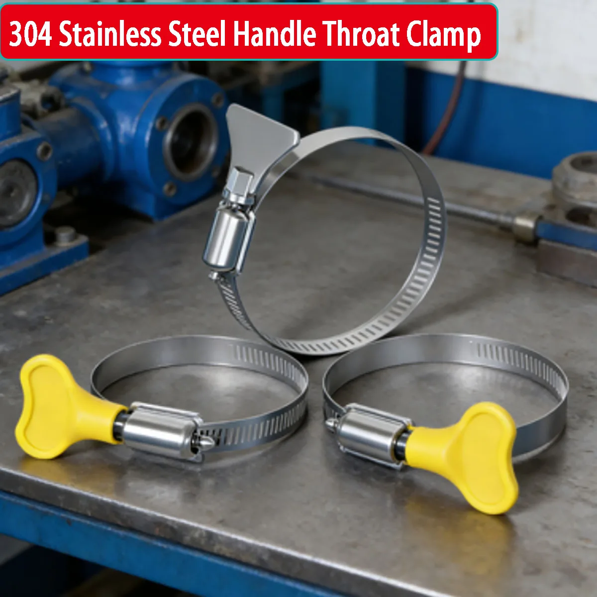 

304 Stainless Steel Wing Handle Hose Clamp, Thumb Screw Pipe Clip, Hand Tighten Clamp for Water Tube