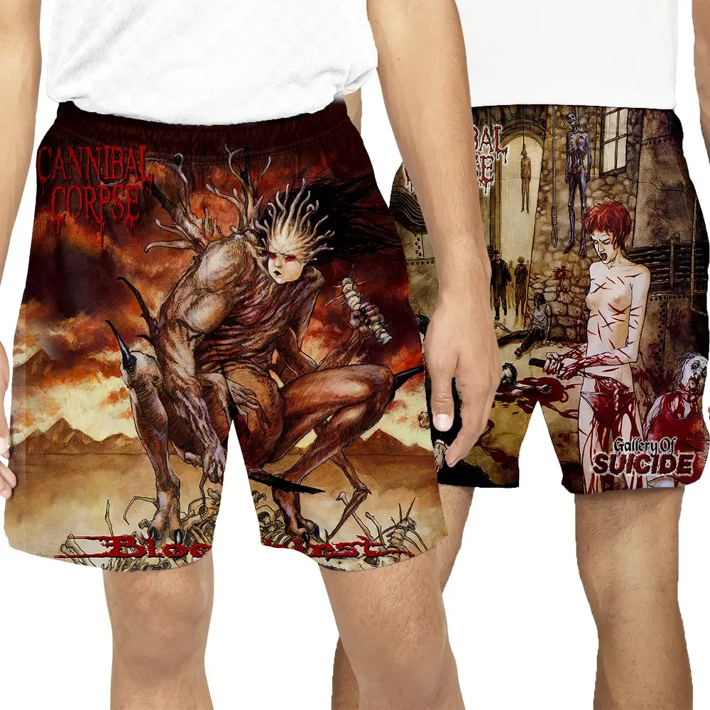 CAVVING pantaloncini da spiaggia estivi con cadavere cannibale stampato in 3D Streetwear pantaloncini Casual ad asciugatura rapida pantaloncini in felpa per donna/uomo