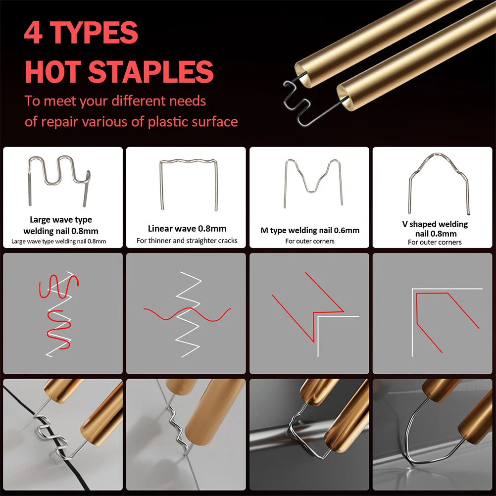 

1Set Bumper Welding Machine Strong Plastic Repair Kit for Cracks and Breaks Fast Dashboard Fix with Hot Stapler