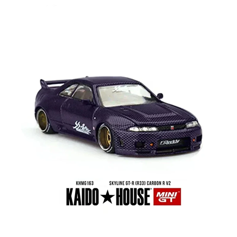 

MINIGT Coming Soon 1:64 Skyline GTR R33 Active Purple Carbon R V2 Открываемый капот Литая под давлением модель автомобиля Kaido House KHMG163