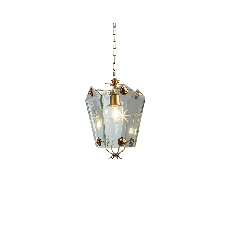 

French medieval designer snowflake glass chandelier American retro bedroom corridor cloakroom yang