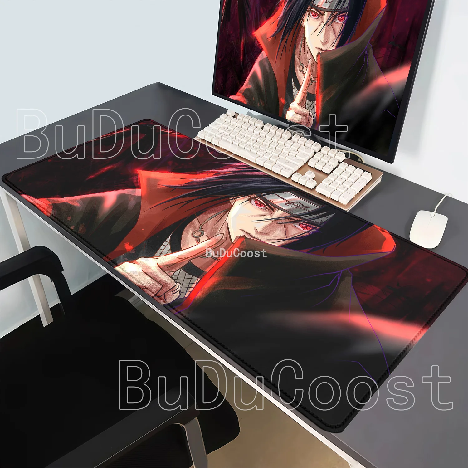 HD Printing Uchiha Itachi Naruto Anime Mouse Pad Computer XXL Office Desk Mat Keyboard Gaming Non-slip Base 400x900mm Mousepad