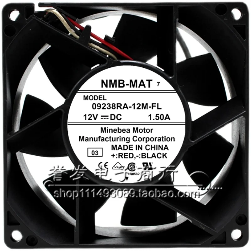 새로운 오리지널 09238RA-12M-FL 12V 9038 90x90x38mm 냉각 팬 라디에이터