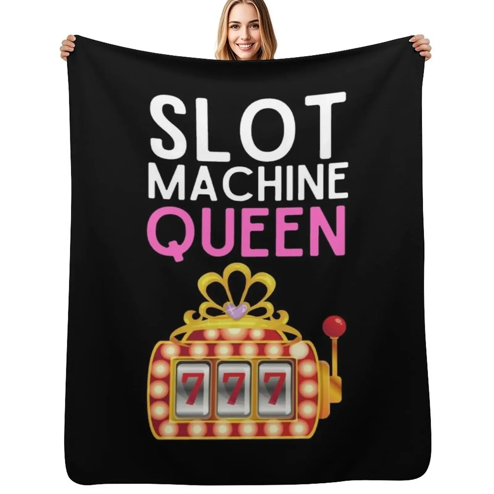 

Slot Machine Queen Funny Casino Design For Women Casino Lover Slot Machine Queen Throw Blanket Loose Quilt Blanket