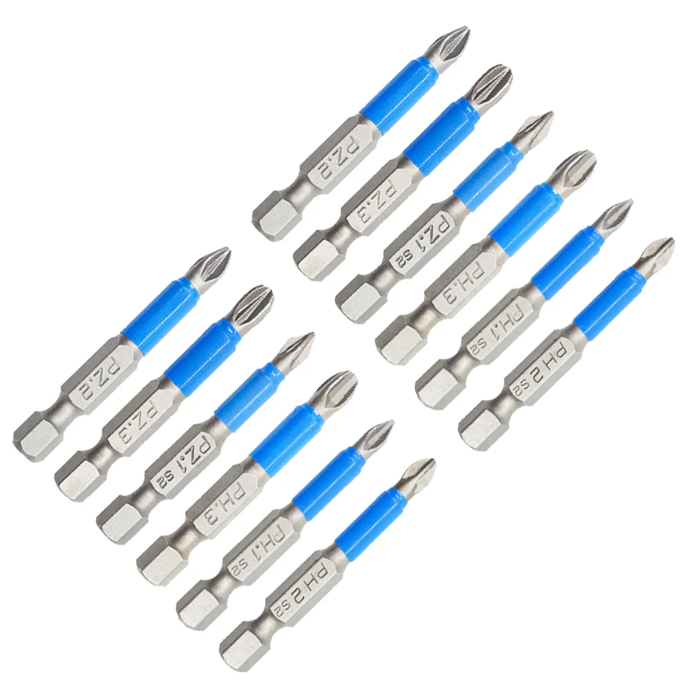 Imagem -02 - Dureza Azul Liga de Aço Screwdriver Bit Grupo Ferramenta Elétrica Magnética Ph1 Ph2 Ph2 Ph3 Ph3 Pz2 Pz3 12 Pcs Alta