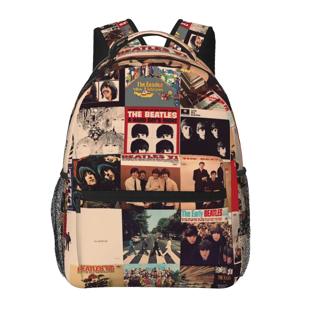 Harajuku The Beatle Memebers Art Backpacks Boys Girls Bookbag Students School Bags Cartoon Rucksack Shoulder Bag Large Capacity