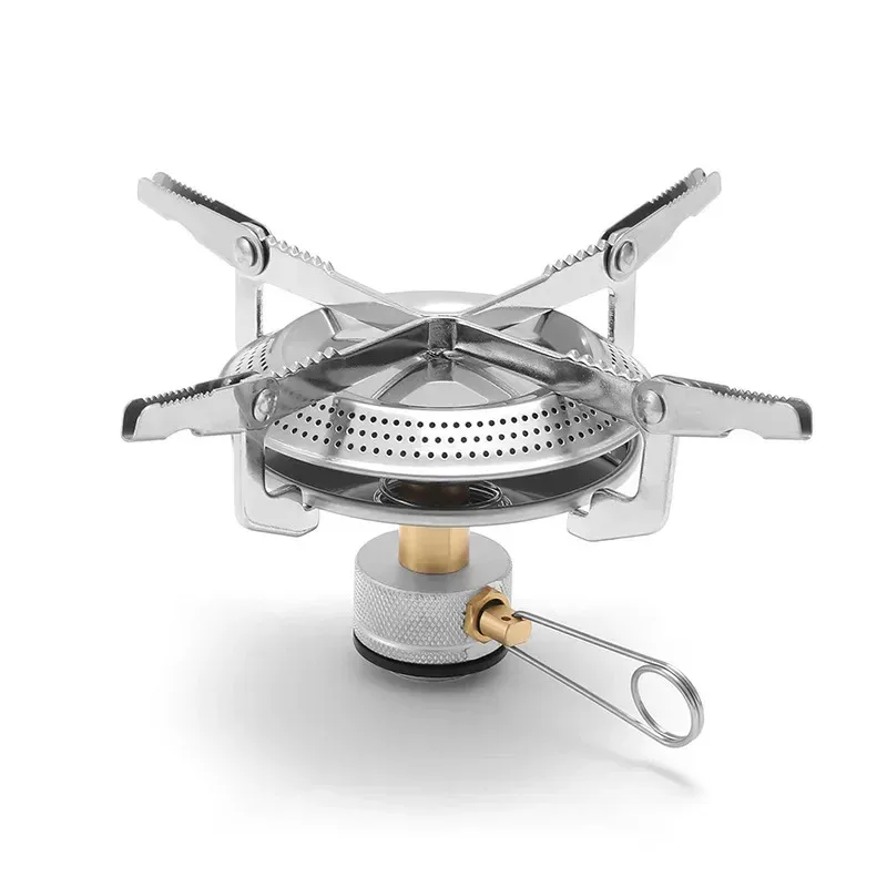 موقد غاز للتخييم في الهواء الطلق في الشتاء مع حقيبة تخزين، موقد تخييم صغير، موقد طهي محمول قابل للتعديل، مناسب للمشي لمسافات طويلة
