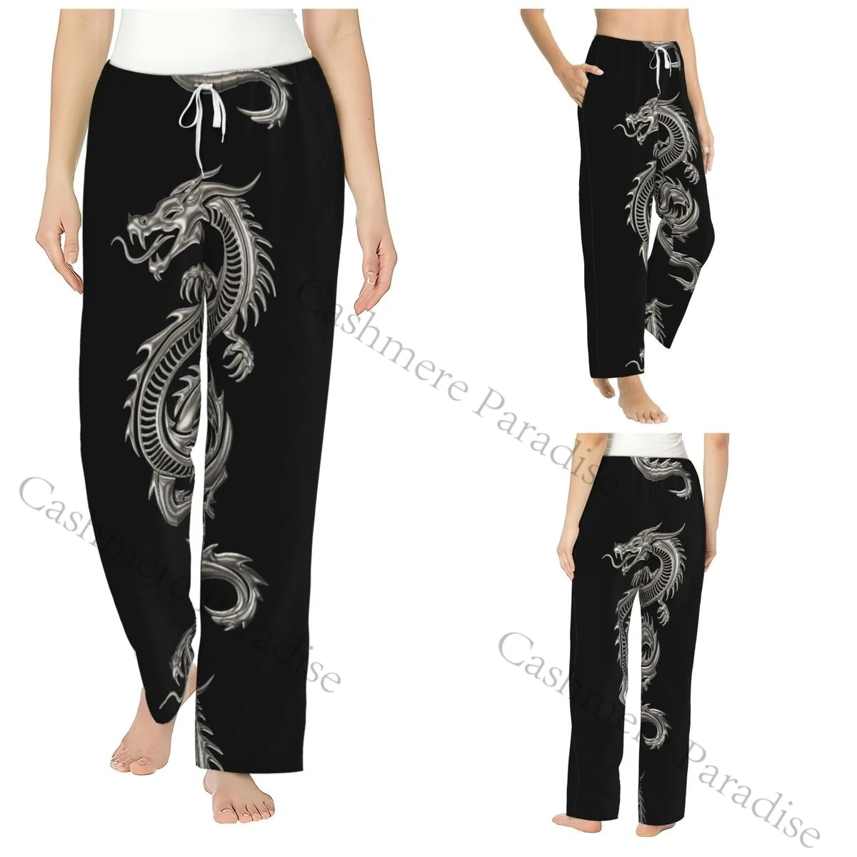 

Dragon Snapback Women Sleep Pants Warm Flannel Lounge Pants for Winter Nights