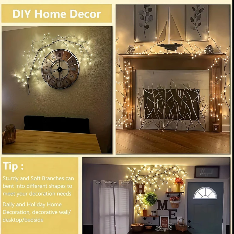 USB DIY Maple Rose Willow Vine - Lighting Decoration For Home recension och pris