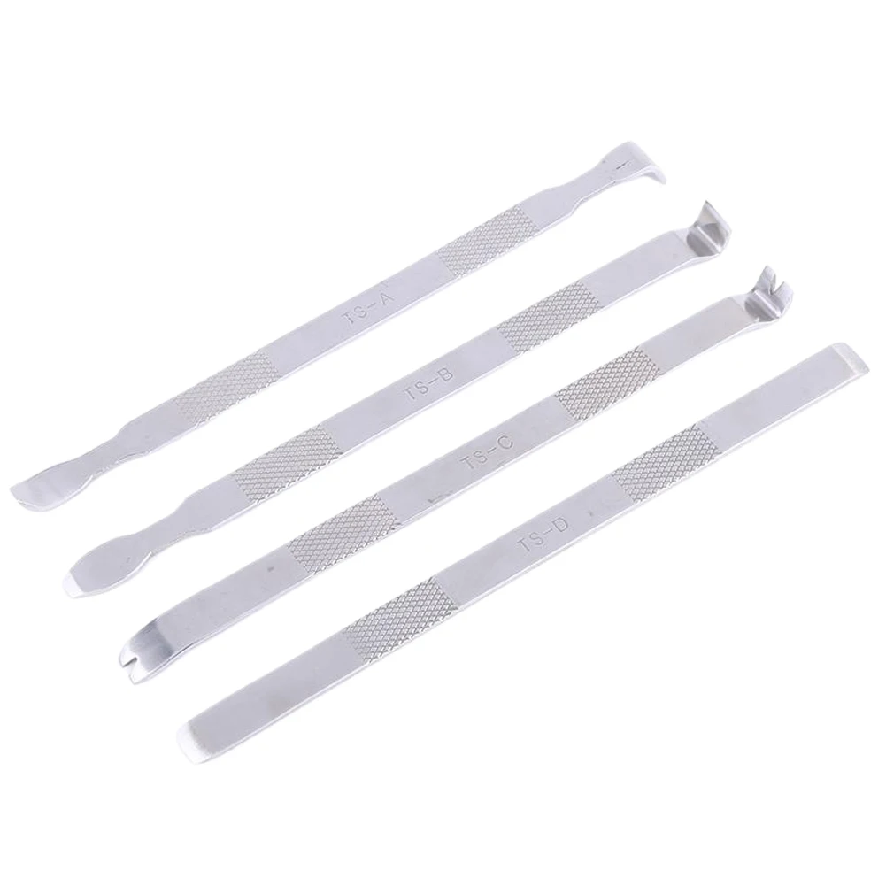 Kit d'ouverture de pied de biche en métal 4 en 1, TS-A/B/C/D Outil professionnel d'ouverture de barre de levier pour remplacement de boîtier arrière en verre de téléphone