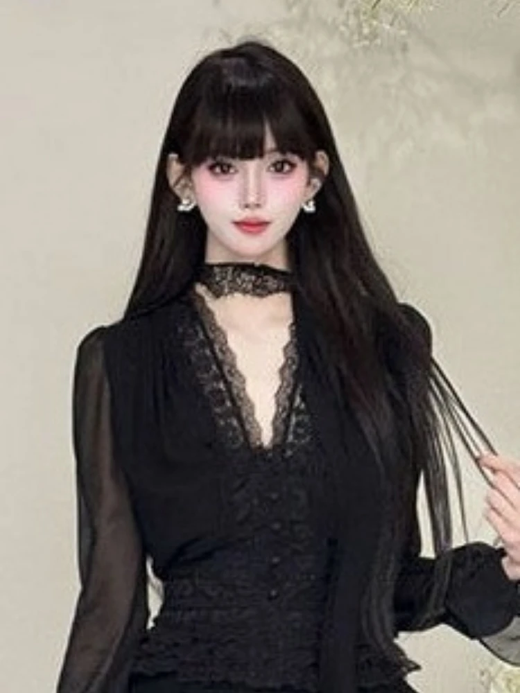 قطعتين مجموعات ملابس نسائية الخامس الرقبة الدانتيل المرقعة سليم قمصان مناسبة عالية الخصر تنورة صغيرة دعوى Roupas فام موضة الصيف مجموعة