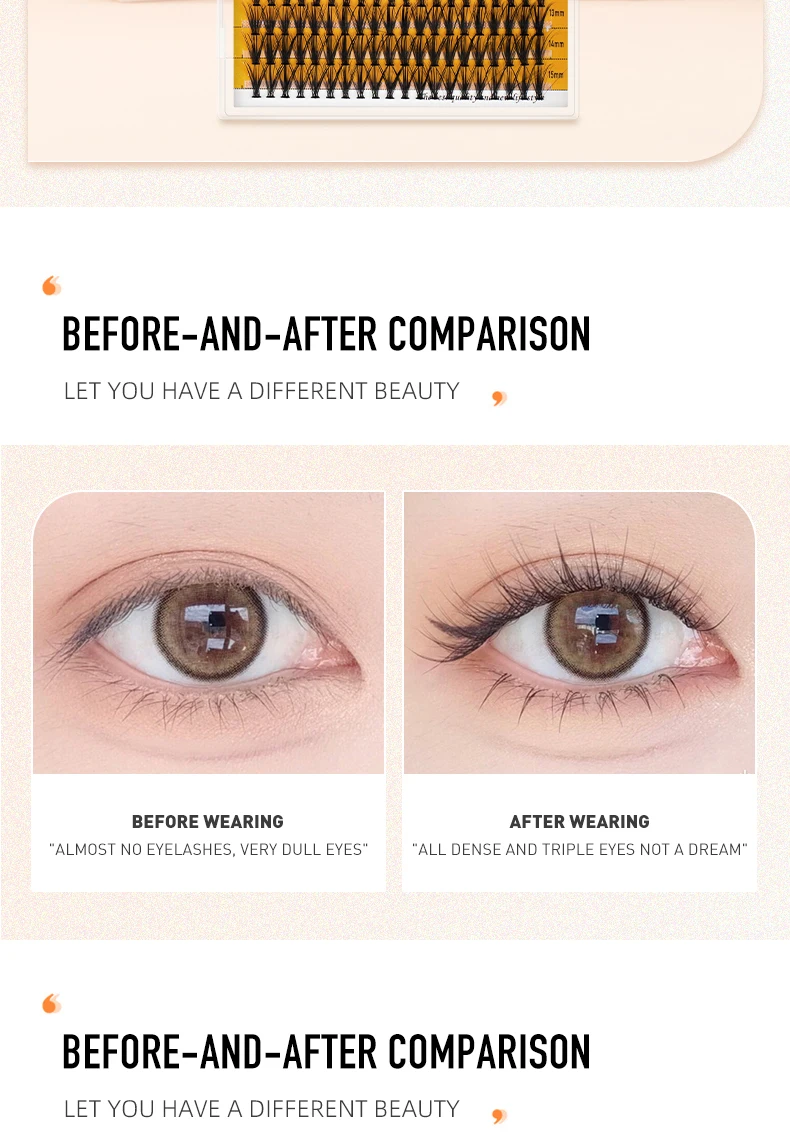 12 Reihen gemischte Packung 10d/20d natürliche Wimpern Make-up Wimpern verlängerung, handgemachte gefälschte Wimpern, persönliche Wimpern verlängerung – Detail 2