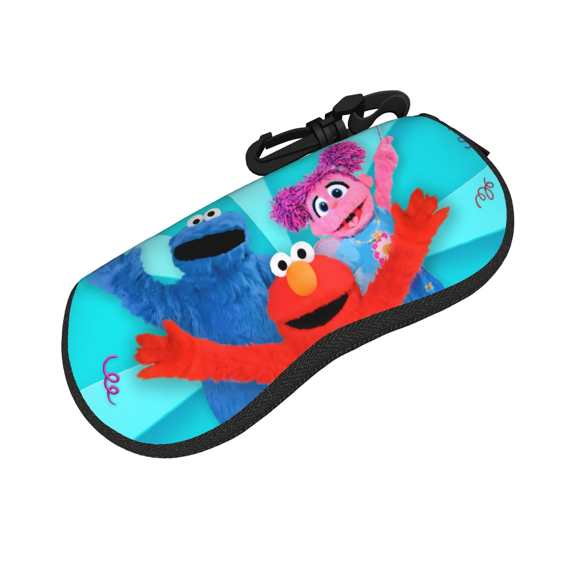 Sesamed Glasses Case Unisex Lightweight Zipper Cookie Monster Sunglasses Protector Print Sunglasses Box