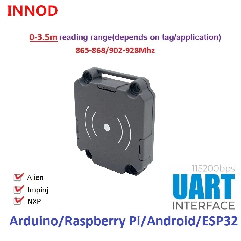 Lector integrado M5STACK IND-4035, UHF, RFID, rango de 0-3,5 m, interfaz USB/TTL, Raspberry Pi, sistema integrado