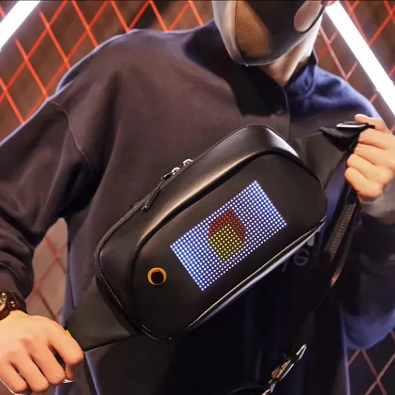 Borsa a tracolla impermeabile per sport motociclisti Zaino a LED portatile per ciclismo Cartellone da passeggio Borsa per display a LED per esterni