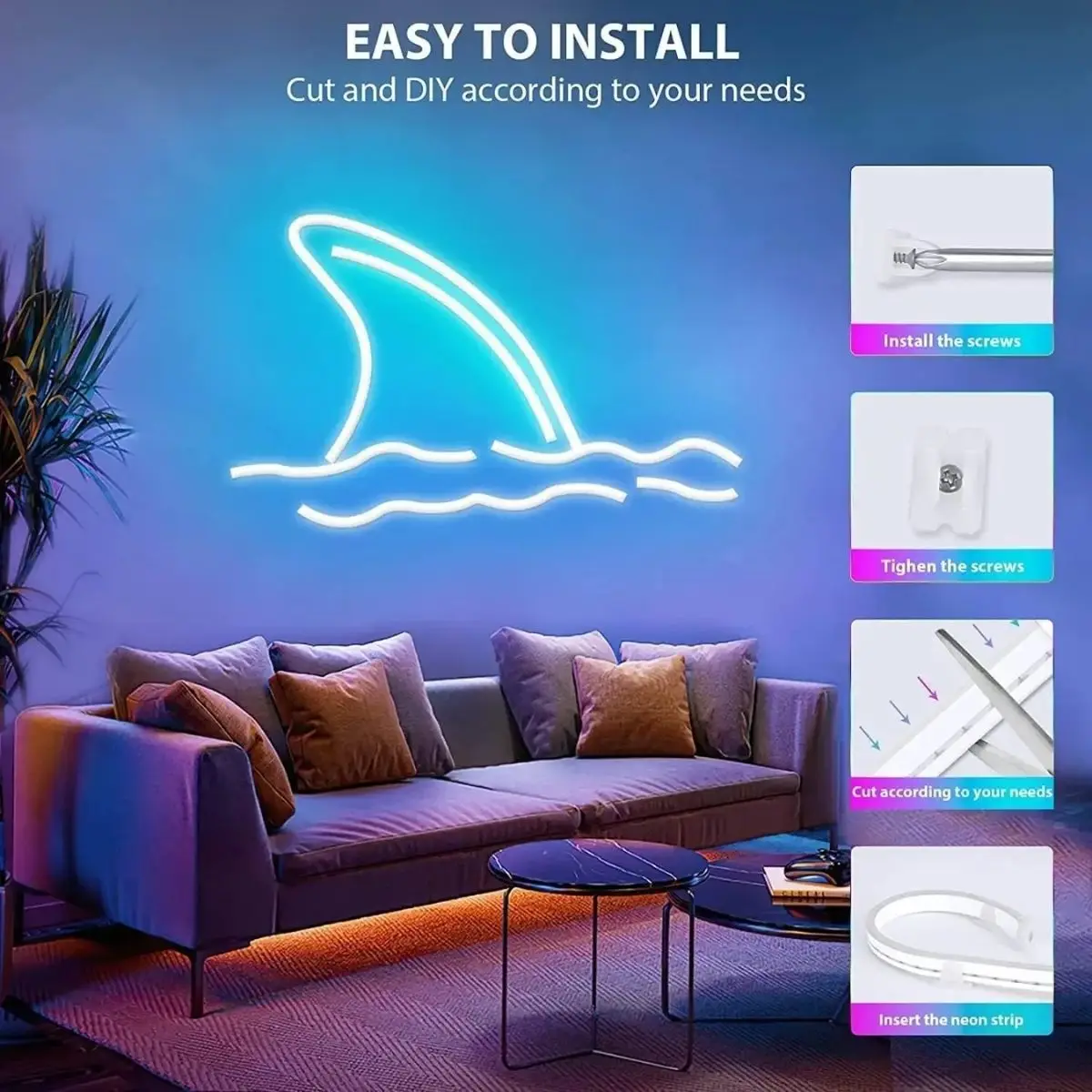 شريط إضاءة نيون USB DIY للتحكم في التطبيق وجهاز التحكم عن بعد RGB تغيير لون شريط إضاءة LED مرن لتزيين غرفة النوم