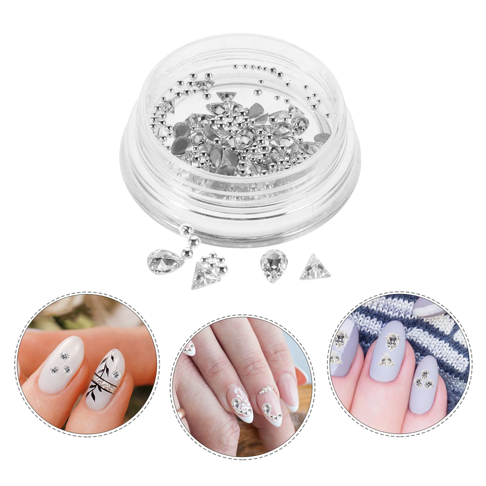 

1 Box Clear Cubic Zirconia Resin Butterfly Nail Charms For Nail Art Diy Crafts Fingernail Embellishments Portable Storage