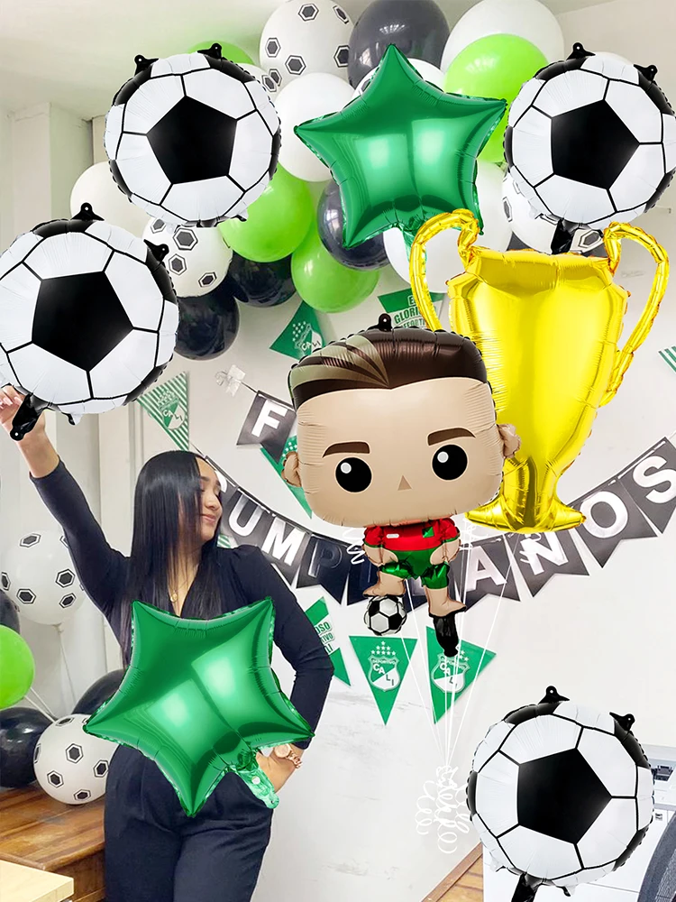 1/8 Stück Fußball-Geburtstagsparty-Ballonset, Meistertrophäe, Fußballspiel, Geburtstagsparty-Dekoration – Detail 5
