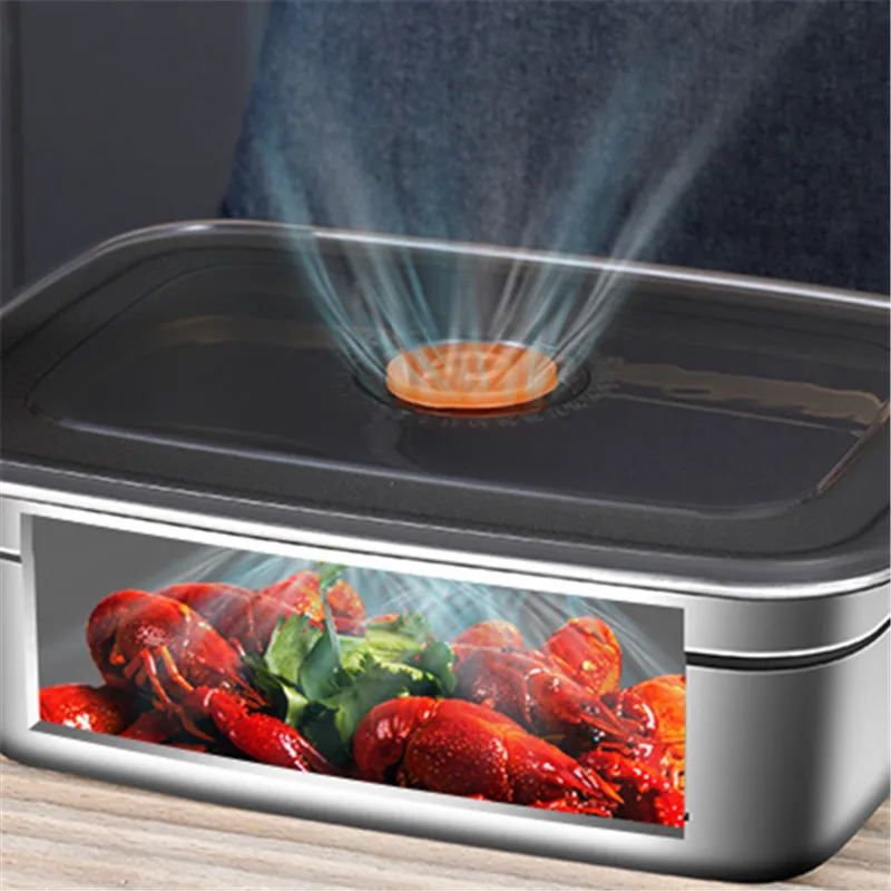 

Freezing Fresh-keeping Micro Sealed Storage Fruit Bento Boxed Meals Stainless Steel Fresh-Keeping Box For Household Refrigeratio