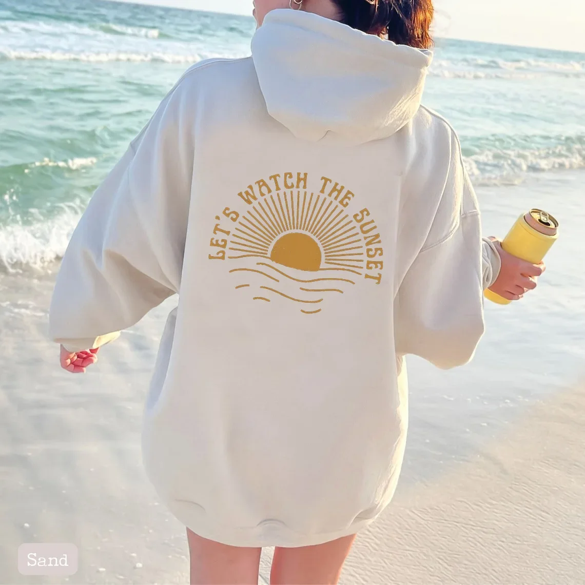 

LET "S Watch THE SUNSTE Plush Hoodies for Women, Long Sleeve Pullover Tops, Hooded Sweatshirts, Casual Female Loose Clothes, Aut