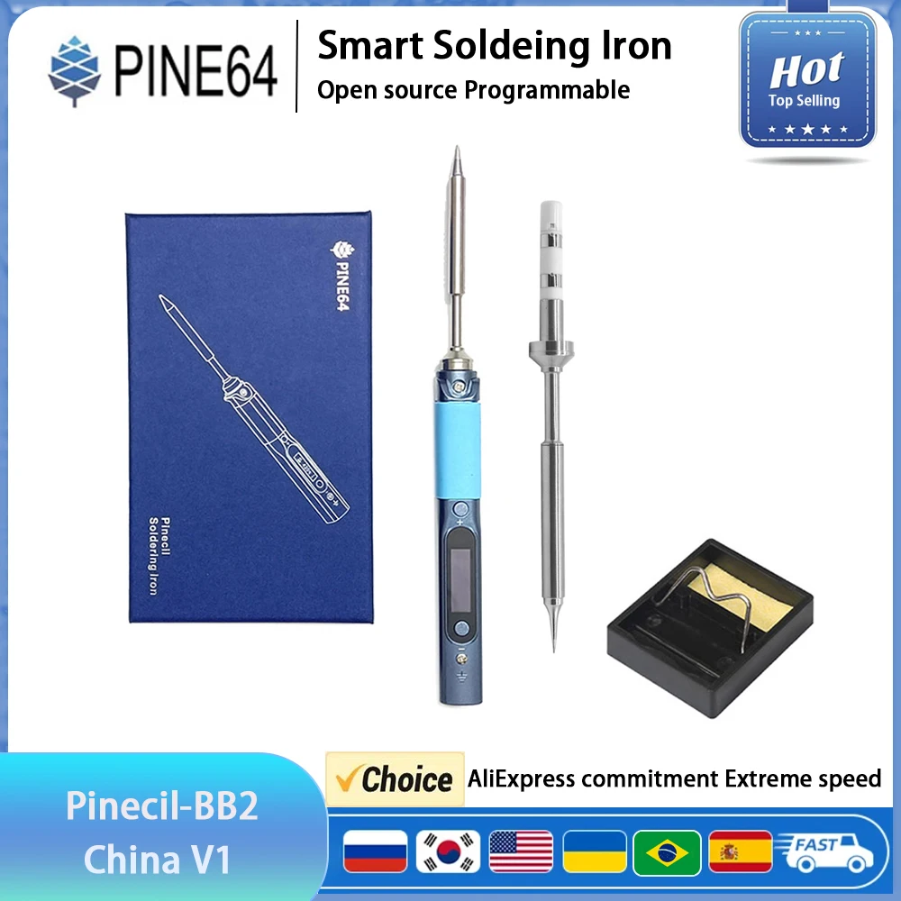 Pine64 Pinecil Lutownica V1 BB2 wersja Type-C PD3.0 DC Jack zasilanie Dodaj zestaw końcówek lutowniczych