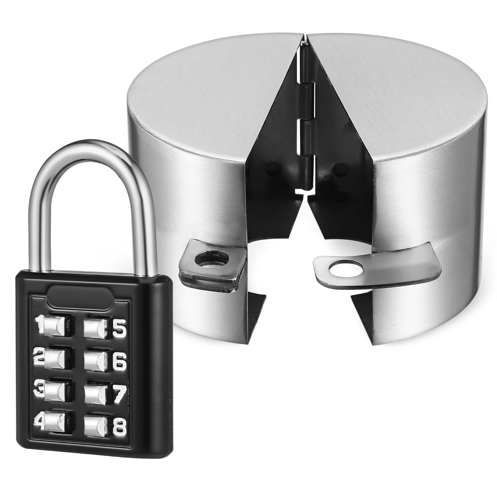 

1 Set Water Stainless Steel Hose Bib Lock For Garden Home Security Spigot Cover Coded Padlock Outdoor Faucet Cover Water