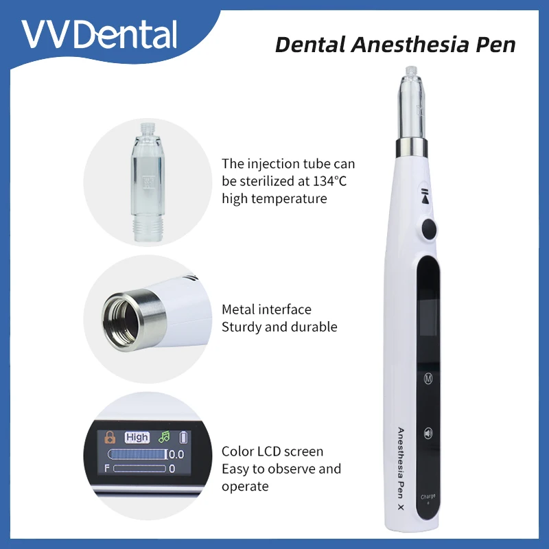 

VV Dental Oral Anesthesia Injector Painless Electric Wireless Local Anesthesia pen with LCD Display Chargeable Dental Equipment