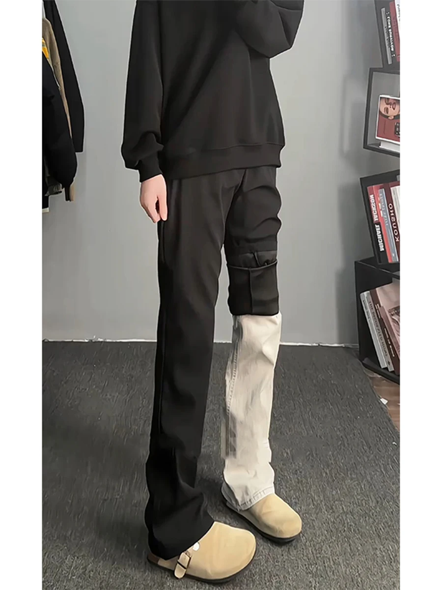 

Bla Casual Men's Winter Thiened Fce Lined Slim Fit Straight Leg West Pants High End Feelings Drapey Suit Trousers