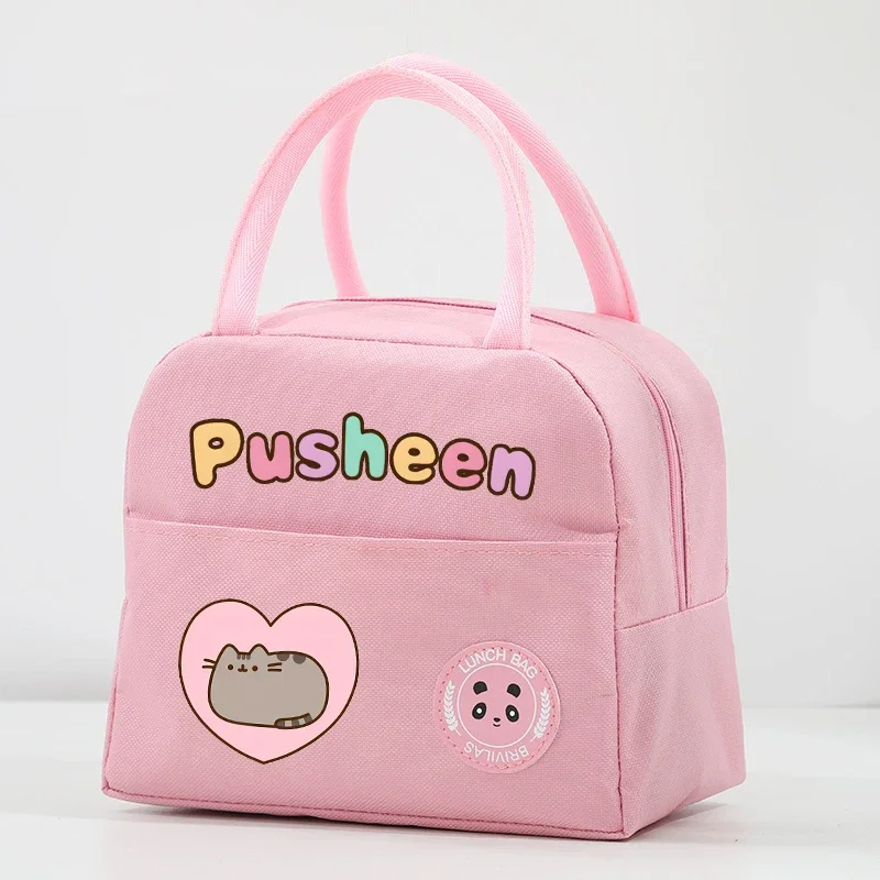 Pusheens Women Lunch Hand Bag Girl children\'s Anime Cartoon Printing adolescente Cute Lunch Box Female Office Thermal Insulat Case Gift