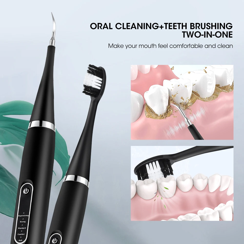 تبييض الأسنان الكهربائية حساب التفاضل والتكامل قشارة البلاك القهوة وصمة عار الجير إزالة عالية التردد فرشاة أسنان سونيك منظف الأسنان #2