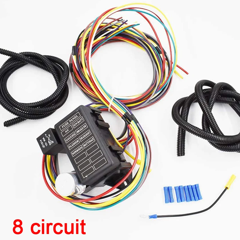 8 14 Circuit Fuse Universal Wire Harness Muscle Car Hot Rod Street Rat Car Fuse Box Assembly