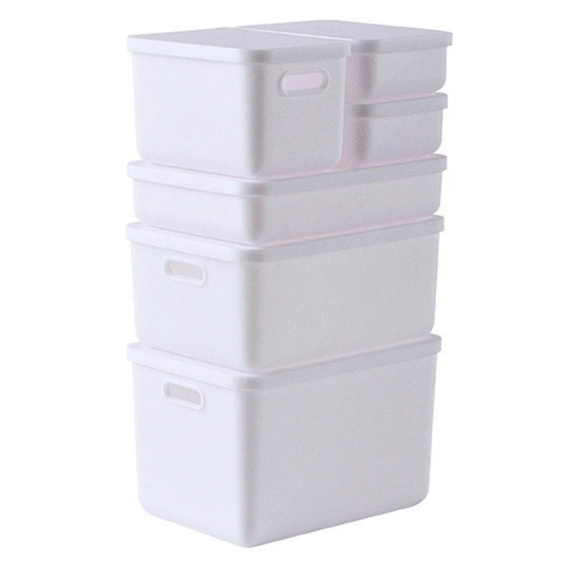 1Set 1:6 1:12 دمية صغيرة ملحقات بلاستيكية لعبة صندوق تخزين مزود بغطاء حاوية تخزين مصغرة دمية المشهد ديكور #4