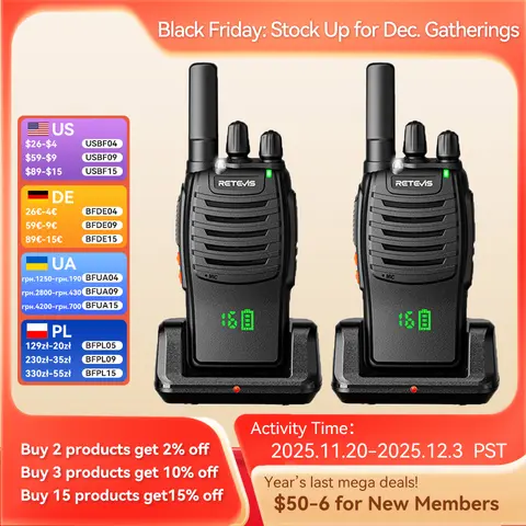 Retevis H777H Walkie Talkie Hidden Display Two-way Radio 1or 2 PCS Walkie-talkie PMRFRS Communication Radio Portable for Camping
