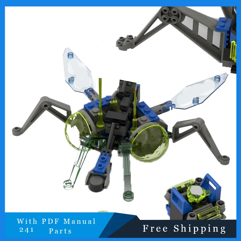 241 PCS Serie Spaziale Cool Insect Machinery Modular Building Blocks Modello Per I Bambini Assemblaggio Display Giocattoli Regali Di Compleanno Di Natale