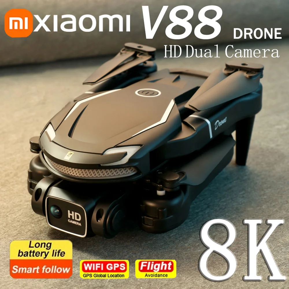 XIAOMI V88 Drone 8K Professional HD GPS Aerial 5G WIFI Remote Control Aircraft Obstacle Avoidance Dual Camera Quadcopter Toy UAV