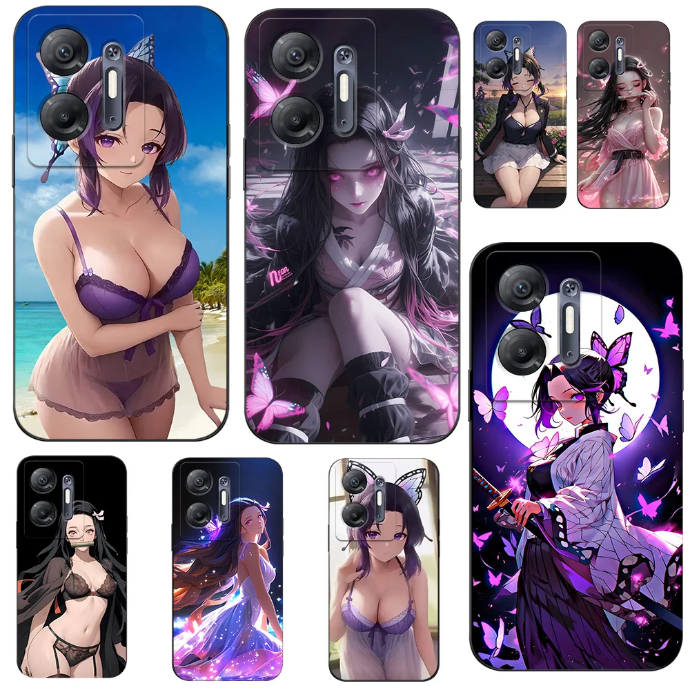 Case For INFINIX HOT 30 5G X6832 Silicon Phone Back Cover black tpu case Demon Slayer NezukoBikini