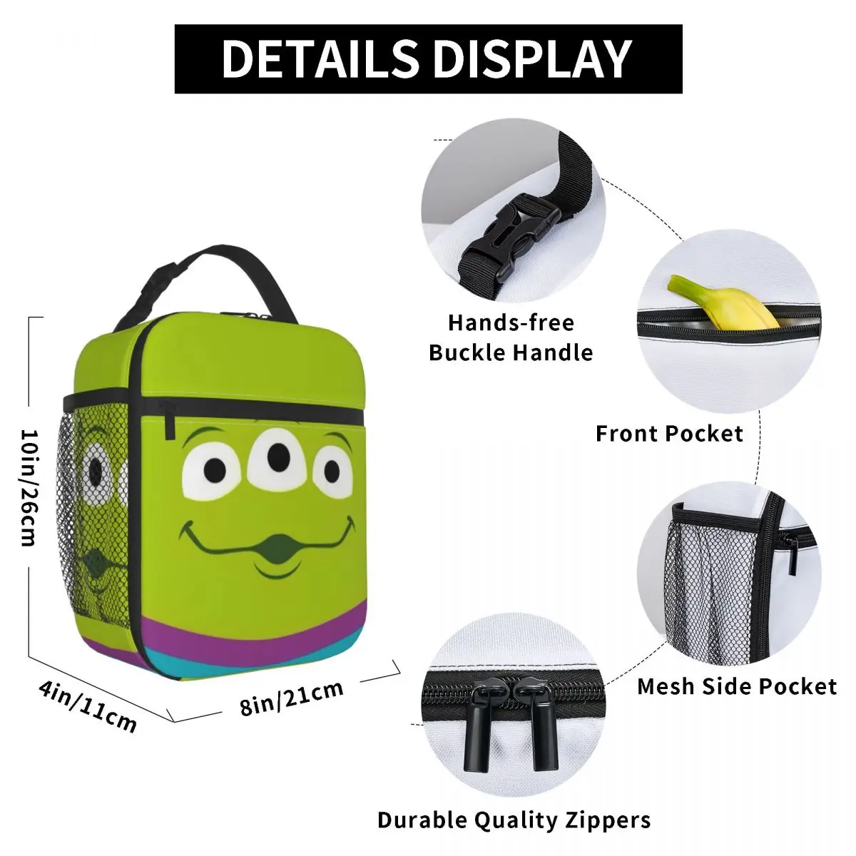 Custom Toy Story Aliens Meme Thermal Insulated Lunch Bags Resuable Lunch Box for Kids School Children Storage Food Tote Bags