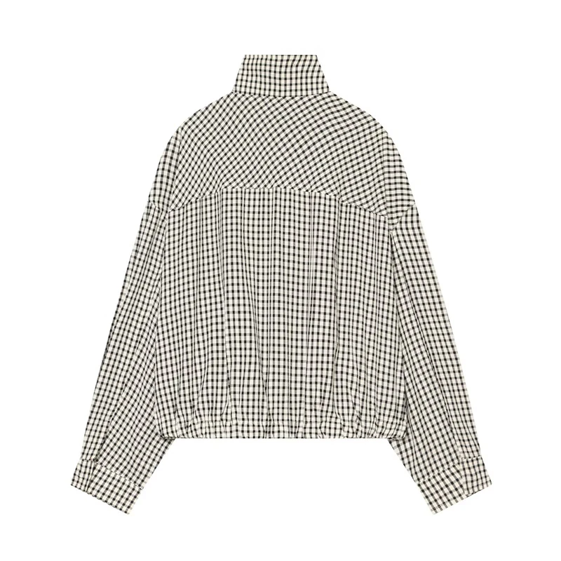 Guobioziy Women's Plaid and Stripe Coat 2026 Spring-Autumn Collection Solid Color Design European Casual Fashion＆ Commuter Style