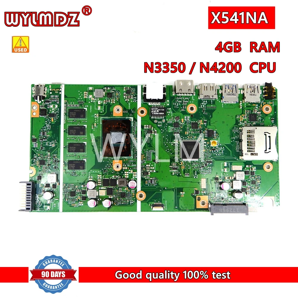 X541NA N3350/N4200CPU 4GB RAM Notebook Mainboard For Asus VivoBook Max D541N X541NA X541N A541 Laptop Motherboard Tested