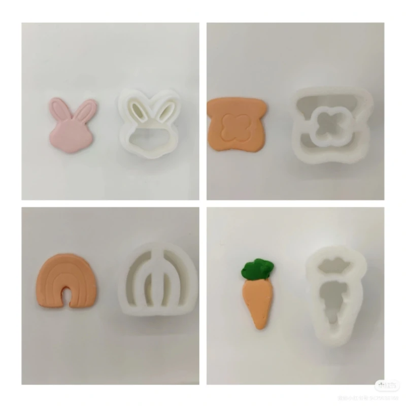 Easter Rabbit Soft Pottery Earrings Cutting Mold Polymer Clay DIY Earrings Jewelry Pendant Embossing Tools 0.4mm Ultra-Fine