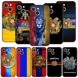 Armenia Armenian Flag For iPhone 11 12 13 15 16 14 Pro Max Phone CaX XR XS 7 8 Plus 2020 Luxury Black Silicone Cover Funda