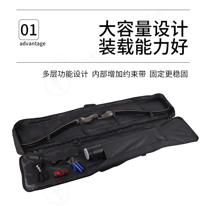 Recurve Bow Bag Lengthened Traditional Competitive Straight Pull Full Package String Free Integrated Backpack Archery Handbag