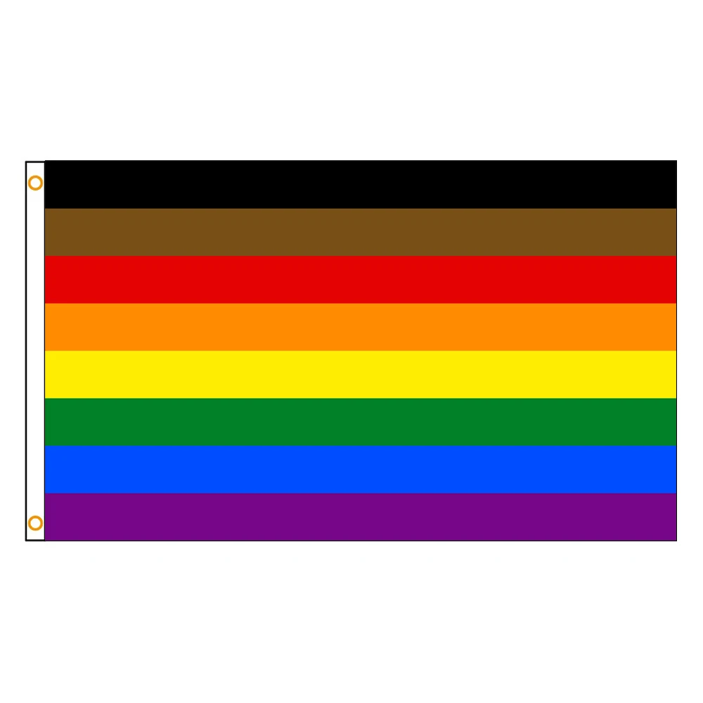3x5 Ft Philadelphia Flag Vivid Color and Fade proof Large Phily Rainbow Pride Flags Polyester with Brass Grommets